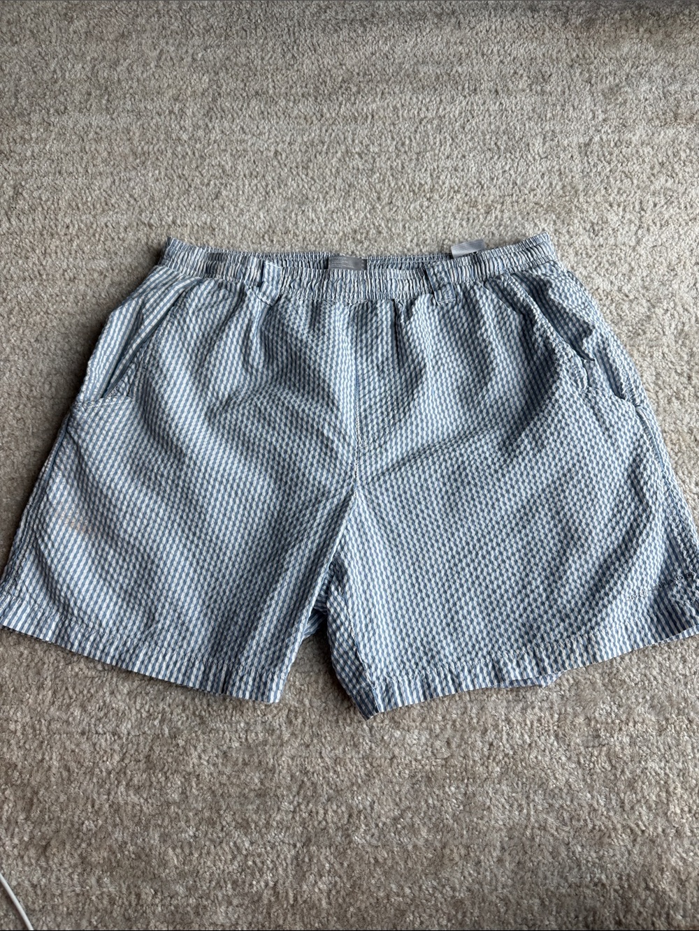 Columbia PFG Light Blue Seersucker Men's Shorts